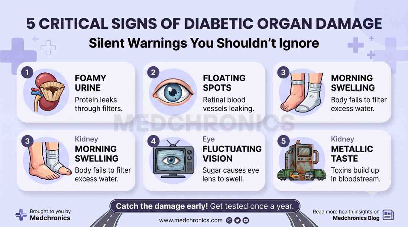 5 Critical Signs of Diabetic Organ Damage